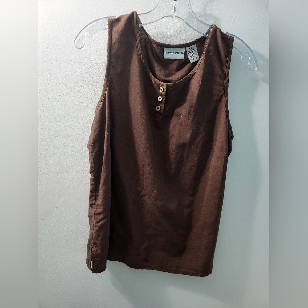 Brown Sleeveless Top by Jaclyn Smith Large